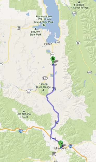 Directions to Fort Connah from Missoula, MT