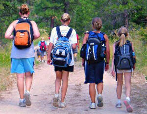 A group of girls on a hike sponsored by the non-profit Missoula AWOL Institute.