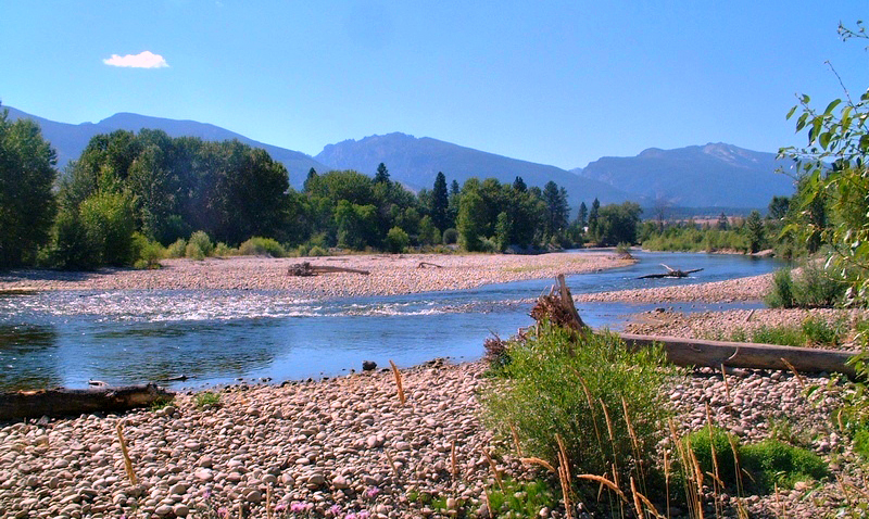 The Bitterroot River in the Teller National Wildlife Refuge near Corvallis, Montana.