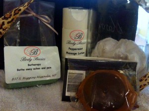 A selection of Body Basics' custom soaps and body washes