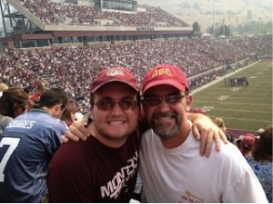 Brian and Ian taking in a Griz football game.
