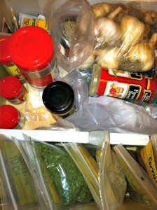Erin Turner's spice drawer before the Pinterest project.