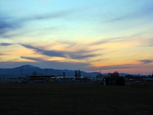 Sunset over Blue Mountain.