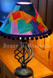 Lisa's repurposed, redecorated lampshade