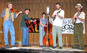 New South Fork Bluegrass Band and Montana Friends on stage at a local Bluegrass Festival