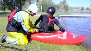 Learning the kayaking basics with Zoo Town Surfers