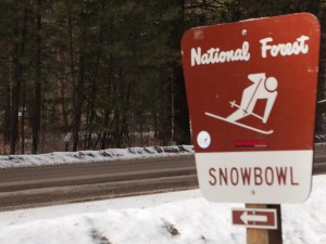 Sign for Snowbowl ski area