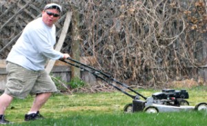 Bob Wire tames the mighty lawn.