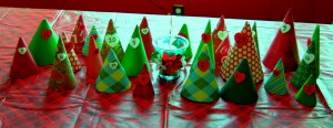 Turner family paper Christmas trees.